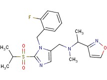 N-{[1-(2-fluorobenzyl)-2-(isopropylsulfonyl)-1H-imidazol-5-yl]methyl}-1-(3-isoxazolyl)-N-methylethanamine