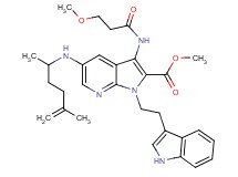 methyl 5-[(1,4-dimethyl-4-penten-1-yl)amino]-1-[2-(1H-indol-3-yl)ethyl]-3-[(3-methoxypropanoyl)amino]-1H-pyrrolo[2,3-b]pyridine-2-carboxylate