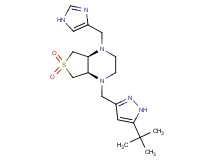 (4aS*,7aR*)-1-[(5-tert-butyl-1H-pyrazol-3-yl)methyl]-4-(1H-imidazol-4-ylmethyl)octahydrothieno[3,4-b]pyrazine 6,6-dioxide
