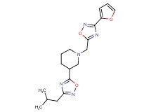 1-{[3-(2-furyl)-1,2,4-oxadiazol-5-yl]methyl}-3-(3-isobutyl-1,2,4-oxadiazol-5-yl)piperidine
