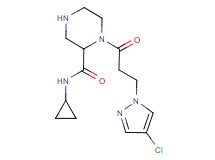 1-[3-(4-chloro-1H-pyrazol-1-yl)propanoyl]-N-cyclopropyl-2-piperazinecarboxamide