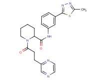 N-[3-(5-methyl-1,3,4-thiadiazol-2-yl)phenyl]-1-[3-(2-pyrazinyl)propanoyl]-2-piperidinecarboxamide