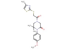 1-(4-methoxyphenyl)-6,6-dimethyl-4-{[(4-methyl-1,3-thiazol-2-yl)thio]acetyl}-2-piperazinone
