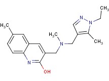 3-{[[(1-ethyl-5-methyl-1H-pyrazol-4-yl)methyl](methyl)amino]methyl}-6-methyl-2-quinolinol