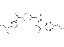 N-(1-{1-[(5-isopropyl-3-isoxazolyl)carbonyl]-4-piperidinyl}-1H-pyrazol-5-yl)-4-methoxybenzamide