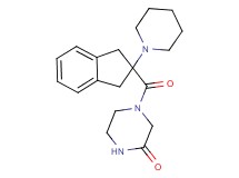 4-{[2-(1-piperidinyl)-2,3-dihydro-1H-inden-2-yl]carbonyl}-2-piperazinone