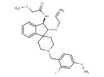 N-[(2R*,3R*)-2-(allyloxy)-1'-(2-fluoro-4-methoxybenzyl)-2,3-dihydrospiro[indene-1,4'-piperidin]-3-yl]-2-(methylthio)acetamide