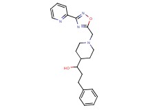 3-phenyl-1-(1-{[3-(2-pyridinyl)-1,2,4-oxadiazol-5-yl]methyl}-4-piperidinyl)-1-propanol