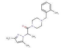 1-[2-(3,5-dimethyl-1H-pyrazol-1-yl)propanoyl]-4-(2-methylbenzyl)piperazine