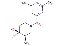 (3R*,4S*)-1-[(2,6-dimethylpyrimidin-4-yl)carbonyl]-3,4-dimethylpiperidin-4-ol