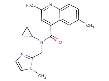 N-cyclopropyl-2,6-dimethyl-N-[(1-methyl-1H-imidazol-2-yl)methyl]quinoline-4-carboxamide
