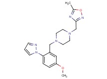 1-[5-methoxy-2-(1H-pyrazol-1-yl)benzyl]-4-[(5-methyl-1,2,4-oxadiazol-3-yl)methyl]piperazine