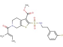 methyl 2-({[2-(3-fluorophenyl)ethyl]amino}sulfonyl)-6-[(2E)-2-methyl-2-butenoyl]-4,5,6,7-tetrahydrothieno[2,3-c]pyridine-3-carboxylate
