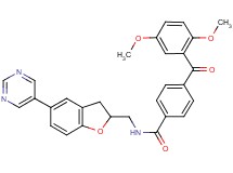 4-(2,5-dimethoxybenzoyl)-N-{[5-(5-pyrimidinyl)-2,3-dihydro-1-benzofuran-2-yl]methyl}benzamide