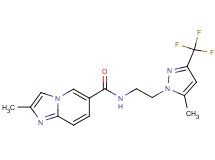 2-methyl-N-{2-[5-methyl-3-(trifluoromethyl)-1H-pyrazol-1-yl]ethyl}imidazo[1,2-a]pyridine-6-carboxamide