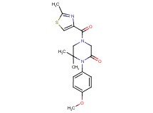 1-(4-methoxyphenyl)-6,6-dimethyl-4-[(2-methyl-1,3-thiazol-4-yl)carbonyl]-2-piperazinone