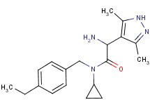 2-amino-N-cyclopropyl-2-(3,5-dimethyl-1H-pyrazol-4-yl)-N-(4-ethylbenzyl)acetamide hydrochloride