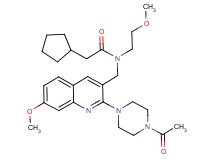 N-{[2-(4-acetyl-1-piperazinyl)-7-methoxy-3-quinolinyl]methyl}-2-cyclopentyl-N-(2-methoxyethyl)acetamide