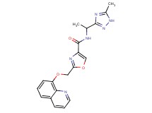 N-[1-(5-methyl-1H-1,2,4-triazol-3-yl)ethyl]-2-[(quinolin-8-yloxy)methyl]-1,3-oxazole-4-carboxamide
