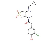 2-chloro-4-{2-[(4aS*,7aR*)-4-(cyclopropylmethyl)-6,6-dioxidohexahydrothieno[3,4-b]pyrazin-1(2H)-yl]-2-oxoethyl}phenol