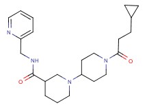 1'-(3-cyclopropylpropanoyl)-N-(pyridin-2-ylmethyl)-1,4'-bipiperidine-3-carboxamide