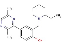4-(3,6-dimethyl-2-pyrazinyl)-2-[(2-ethyl-1-piperidinyl)methyl]phenol