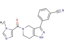 3-{5-[(1-methyl-1H-imidazol-5-yl)carbonyl]-4,5,6,7-tetrahydro-1H-pyrazolo[4,3-c]pyridin-3-yl}benzonitrile