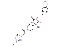 3-[2-(4-methoxyphenyl)ethyl]-5-methyl-5-{1-[(3-methyl-1H-pyrazol-1-yl)acetyl]-4-piperidinyl}-2,4-imidazolidinedione
