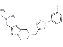 N-[(5-{[1-(3-fluorophenyl)-1H-pyrazol-4-yl]methyl}-4,5,6,7-tetrahydropyrazolo[1,5-a]pyrazin-2-yl)methyl]-N-methylethanamine