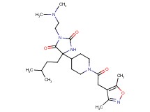 3-[2-(dimethylamino)ethyl]-5-{1-[(3,5-dimethyl-4-isoxazolyl)acetyl]-4-piperidinyl}-5-(3-methylbutyl)-2,4-imidazolidinedione