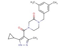 4-[(5-cyclopropyl-3-methyl-1H-pyrazol-4-yl)carbonyl]-1-(3,5-dimethylbenzyl)-2-piperazinone