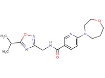 N-[(5-isopropyl-1,2,4-oxadiazol-3-yl)methyl]-6-(1,4-oxazepan-4-yl)nicotinamide