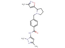 N-(1,3-dimethyl-1H-pyrazol-5-yl)-4-{[2-(3-methylisoxazol-5-yl)pyrrolidin-1-yl]methyl}benzamide