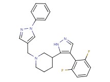 3-[4-(2,6-difluorophenyl)-1H-pyrazol-5-yl]-1-[(1-phenyl-1H-pyrazol-4-yl)methyl]piperidine