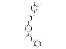 N-(3-chloro-4-fluorophenyl)-3-{1-[3-(2-pyrazinyl)propanoyl]-4-piperidinyl}propanamide
