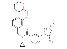 N-cyclopropyl-3-(3,5-dimethyl-1H-pyrazol-1-yl)-N-[3-(tetrahydro-2H-pyran-2-ylmethoxy)benzyl]benzamide
