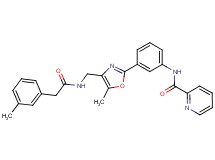N-{3-[5-methyl-4-({[(3-methylphenyl)acetyl]amino}methyl)-1,3-oxazol-2-yl]phenyl}-2-pyridinecarboxamide