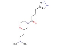 N,N-dimethyl-2-{4-[4-(1H-pyrazol-4-yl)butanoyl]-2-morpholinyl}ethanamine