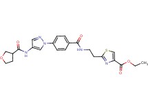 ethyl 2-{2-[(4-{4-[(tetrahydro-3-furanylcarbonyl)amino]-1H-pyrazol-1-yl}benzoyl)amino]ethyl}-1,3-thiazole-4-carboxylate