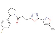 2-{3-[2-(4-fluorophenyl)-1-pyrrolidinyl]-3-oxopropyl}-5-(5-methyl-3-isoxazolyl)-1,3,4-oxadiazole