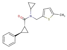 (1R*,2R*)-N-cyclopropyl-N-[(5-methyl-2-thienyl)methyl]-2-phenylcyclopropanecarboxamide