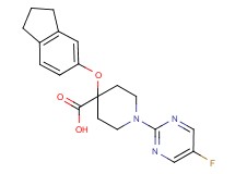 4-(2,3-dihydro-1H-inden-5-yloxy)-1-(5-fluoropyrimidin-2-yl)piperidine-4-carboxylic acid