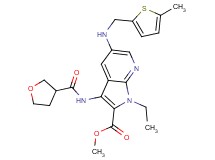 methyl 1-ethyl-5-{[(5-methyl-2-thienyl)methyl]amino}-3-[(tetrahydro-3-furanylcarbonyl)amino]-1H-pyrrolo[2,3-b]pyridine-2-carboxylate