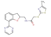 2-[(4-methyl-1,3-thiazol-2-yl)thio]-N-{[7-(2-pyrimidinyl)-2,3-dihydro-1-benzofuran-2-yl]methyl}acetamide