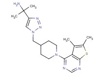 2-(1-{[1-(5,6-dimethylthieno[2,3-d]pyrimidin-4-yl)piperidin-4-yl]methyl}-1H-1,2,3-triazol-4-yl)propan-2-amine