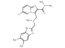 6-chloro-3-{[[(5,6-dimethyl-1H-benzimidazol-2-yl)methyl](methyl)amino]methyl}-N,N-dimethylimidazo[1,2-a]pyridine-2-carboxamide