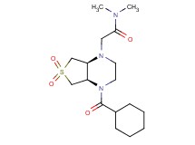 2-[(4aR*,7aS*)-4-(cyclohexylcarbonyl)-6,6-dioxidohexahydrothieno[3,4-b]pyrazin-1(2H)-yl]-N,N-dimethylacetamide