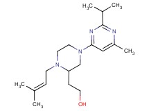 2-[4-(2-isopropyl-6-methyl-4-pyrimidinyl)-1-(3-methyl-2-buten-1-yl)-2-piperazinyl]ethanol
