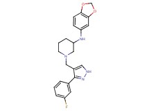 N-1,3-benzodioxol-5-yl-1-{[3-(3-fluorophenyl)-1H-pyrazol-4-yl]methyl}-3-piperidinamine