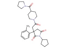 1-cyclopentyl-3-(2-methylphenyl)-3-{2-oxo-2-[4-(1-pyrrolidinylcarbonyl)-1-piperidinyl]ethyl}-2,5-pyrrolidinedione